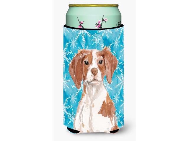 Brittany Spaniel Winter Tall Boy Beverage Insulator Hugger BB9434TBC