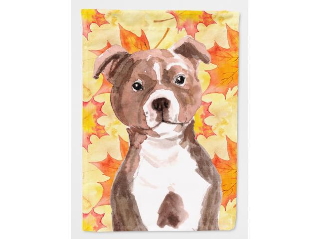 Red Staffie Bull Terrier Fall Flag Garden Size BB9532GF