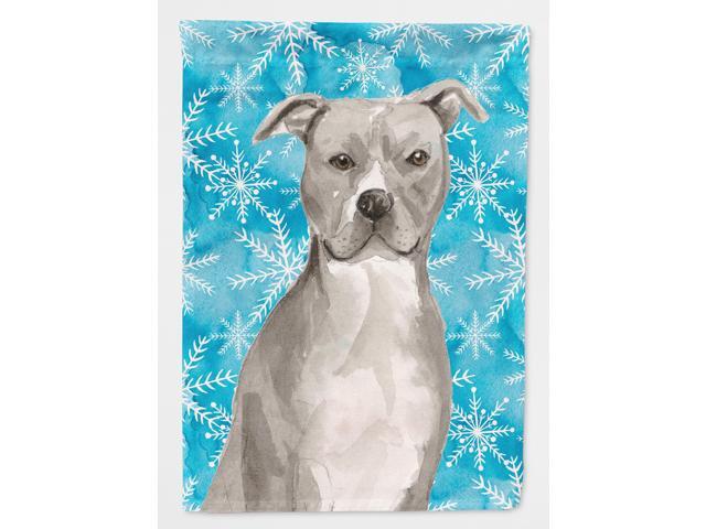 Staffordshire Bull Terrier Winter Flag Canvas House Size BB9430CHF