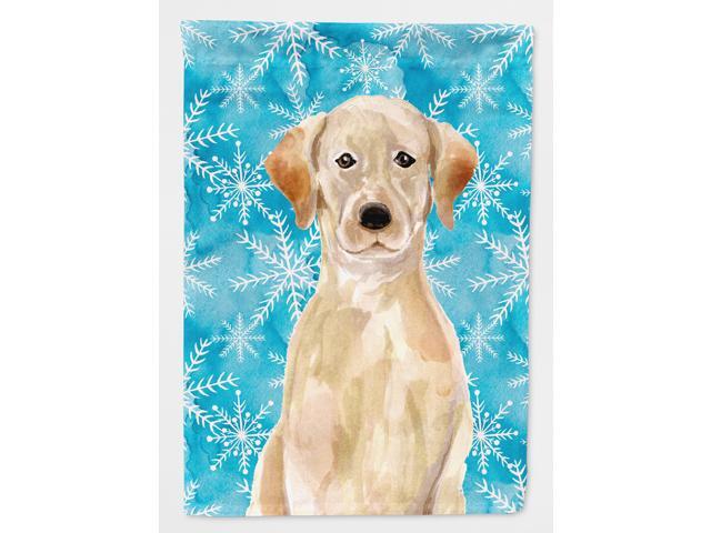 Yellow Labrador Winter Flag Canvas House Size BB9436CHF
