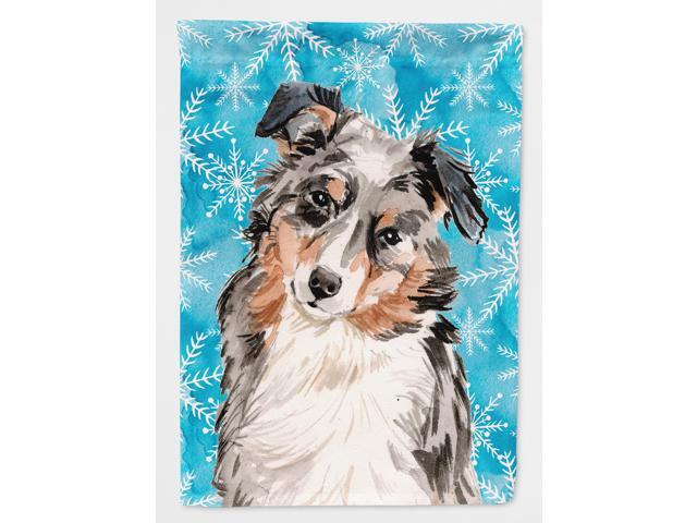 Australian Shepherd Winter Flag Canvas House Size BB9432CHF
