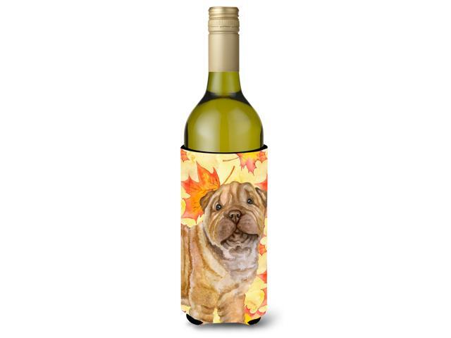 Shar Pei Puppy Fall Wine Bottle Beverge Insulator Hugger BB9980LITERK