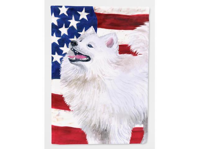 Samoyed Patriotic Flag Garden Size BB9691GF