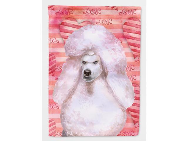 White Standard Poodle Love Flag Garden Size BB9804GF