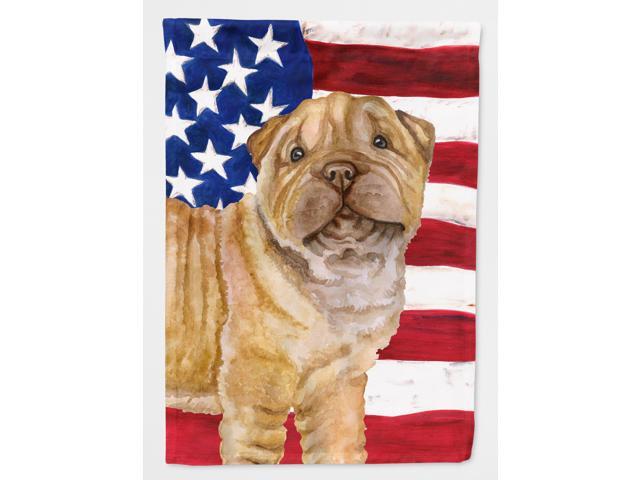 Shar Pei Puppy Patriotic Flag Garden Size BB9719GF