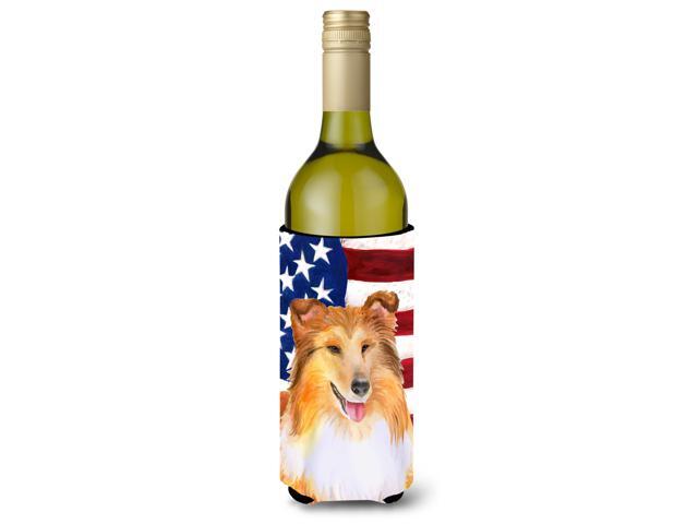 Sheltie Patriotic Wine Bottle Beverge Insulator Hugger BB9720LITERK