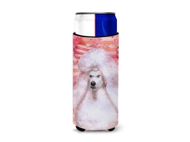 White Standard Poodle Love Michelob Ultra Hugger for slim cans BB9804MUK