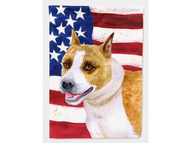 American Staffordshire Patriotic Flag Garden Size BB9644GF