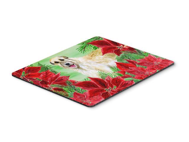 Irish Wolfhound Poinsettas Mouse Pad Hot Pad or Trivet CK1318MP