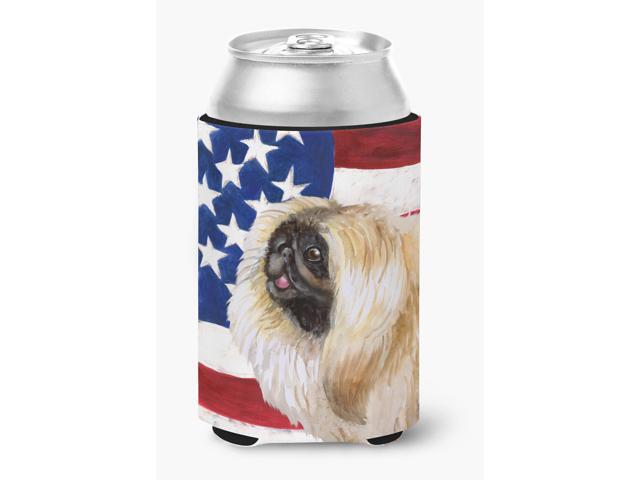 Pekingese Patriotic Can or Bottle Hugger BB9681CC