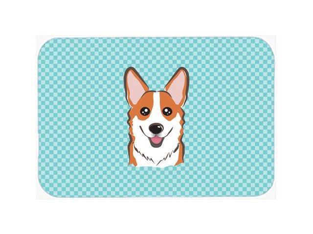 Checkerboard Blue Corgi Mouse Pad Hot Pad or Trivet BB1192MP