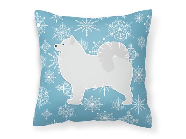 Winter Snowflake Samoyed Fabric Decorative Pillow BB3559PW1818