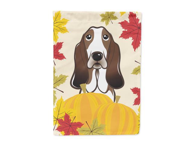 Basset Hound Thanksgiving Flag Canvas House Size BB2049CHF