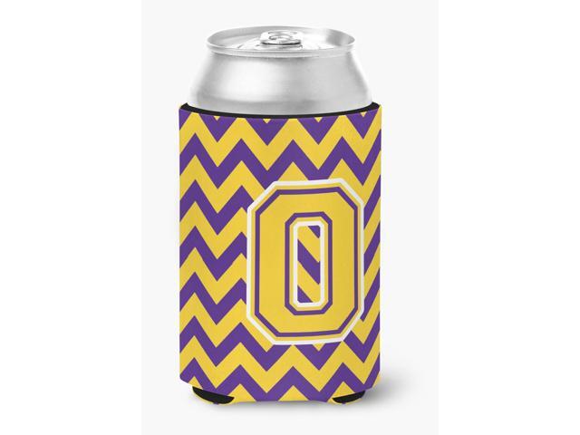 Letter O Chevron Purple and Gold Can or Bottle Hugger CJ1041-OCC