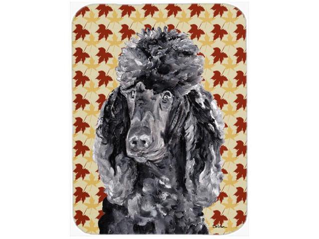 Black Standard Poodle Fall Leaves Mouse Pad Hot Pad or Trivet SC9674MP