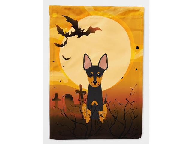Halloween English Toy Terrier Flag Canvas House Size BB4375CHF