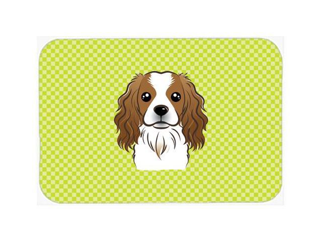 Checkerboard Lime Green Cavalier Spaniel Mouse Pad Hot Pad or Trivet BB1286MP