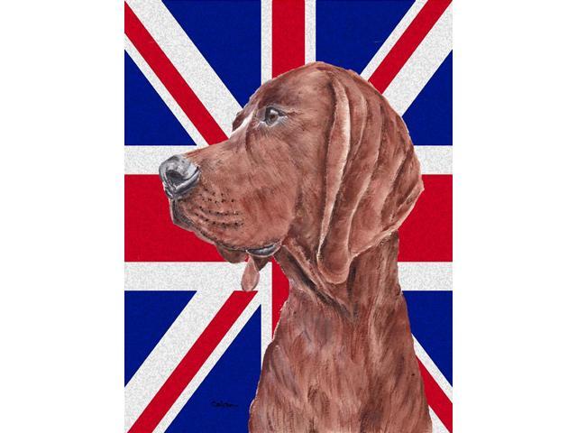 Redbone Coonhound with English Union Jack British Flag Flag Garden Size SC9880GF