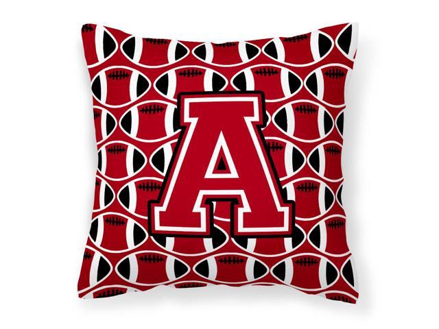 Letter A Football Red Black and White Fabric Decorative Pillow CJ1073-APW1414