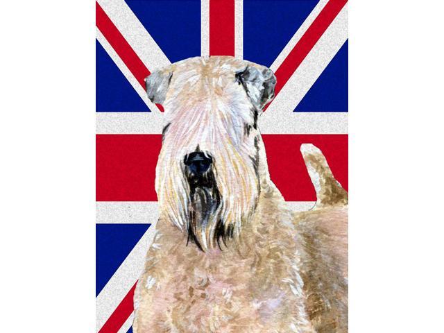 Wheaten Terrier Soft Coated with English Union Jack British Flag Flag Garden Size SS4935GF