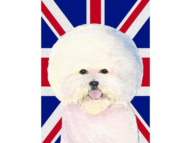 Bichon Frise with English Union Jack British Flag Flag Garden Size SS4968GF