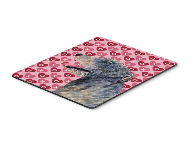 Irish Wolfhound Hearts Love and Valentine's Day Mouse Pad Hot Pad or Trivet