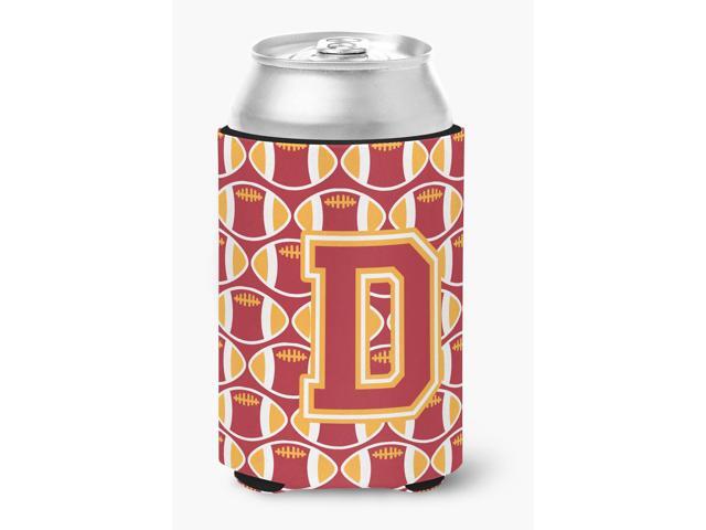 Letter D Football Cardinal and Gold Can or Bottle Hugger CJ1070-DCC