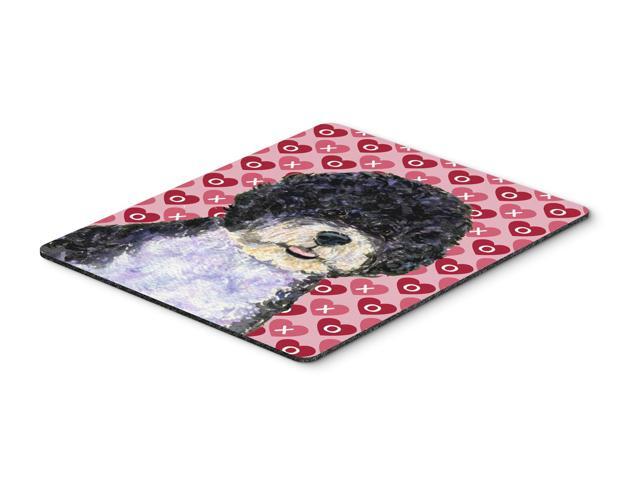 Portuguese Water Dog Hearts Love Valentine's Day Mouse Pad Hot Pad or Trivet