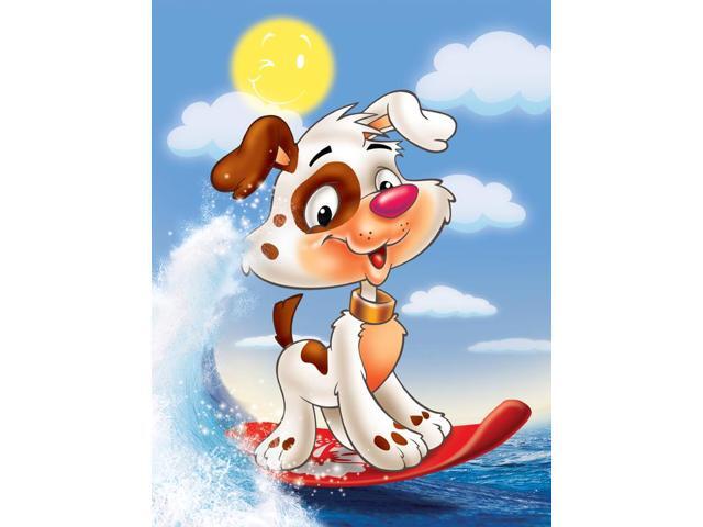 Dog Water Skiing Flag Canvas House Size APH7227CHF