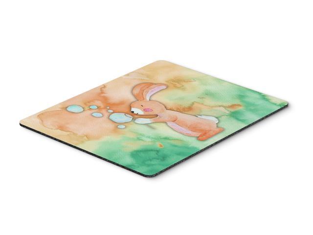 Rabbit and Bubbles Watercolor Mouse Pad Hot Pad or Trivet BB7349MP