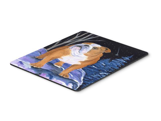 Starry Night English Bulldog Mouse Pad / Hot Pad / Trivet