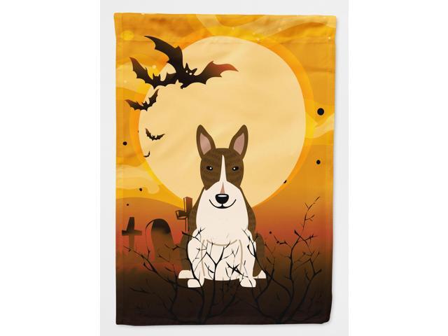 Halloween Bull Terrier Dark Brindle Flag Canvas House Size BB4402CHF