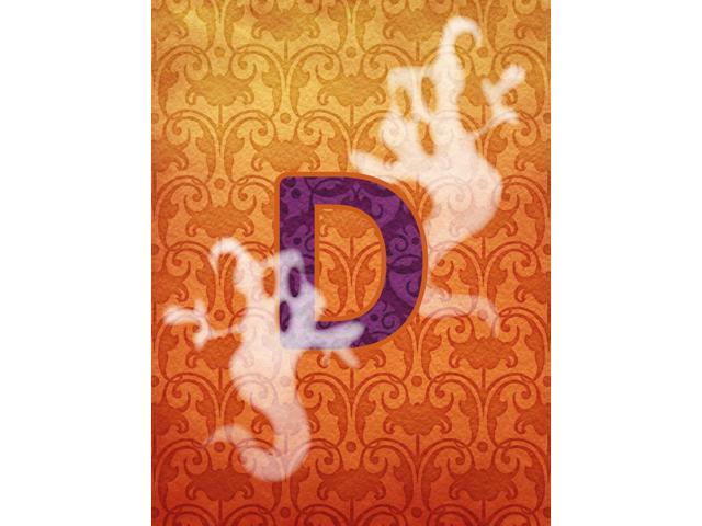 Halloween Ghost Letter D Monogram Initial Flag Garden Size CJ1040