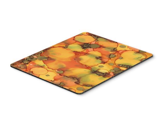 Abstract in Orange and Greens Mouse Pad Hot Pad or Trivet 8976MP
