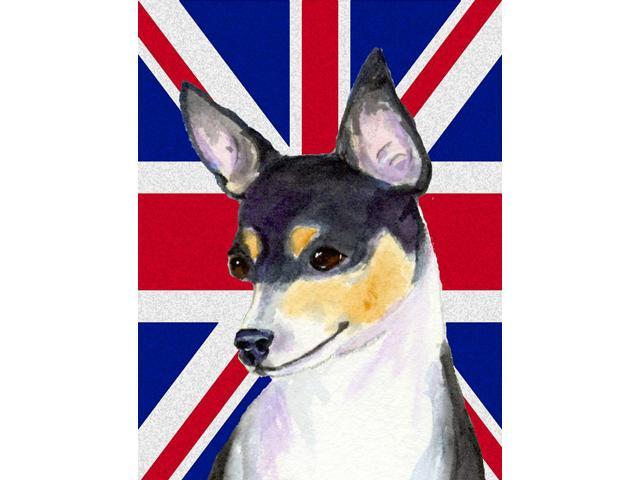 Rat Terrier with English Union Jack British Flag Flag Garden Size SS4960GF
