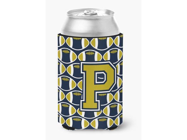 Letter P Football Blue and Gold Can or Bottle Hugger CJ1074-PCC