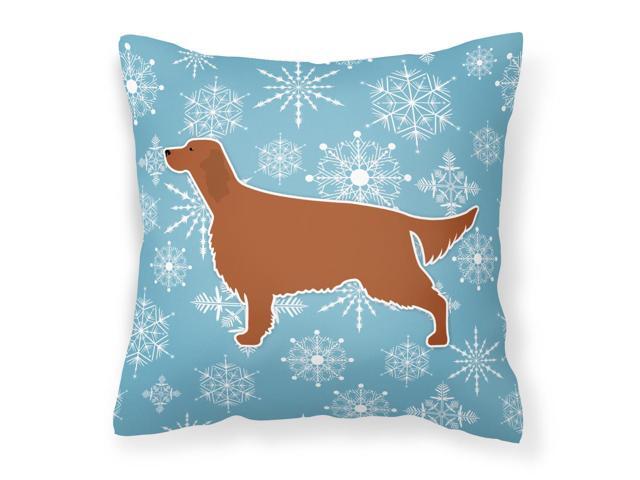 Winter Snowflake Irish Setter Fabric Decorative Pillow BB3493PW1818