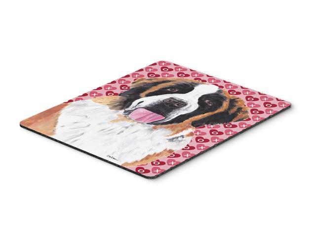 Saint Bernard Hearts Love and Valentine's Day Mouse Pad Hot Pad or Trivet