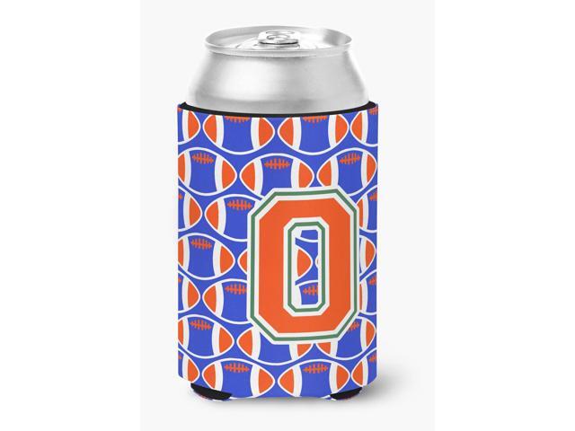 Letter O Football Green Blue and Orange Can or Bottle Hugger CJ1083-OCC