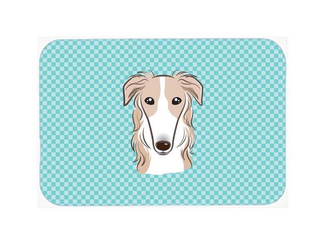 Checkerboard Blue Borzoi Mouse Pad Hot Pad or Trivet BB1166MP