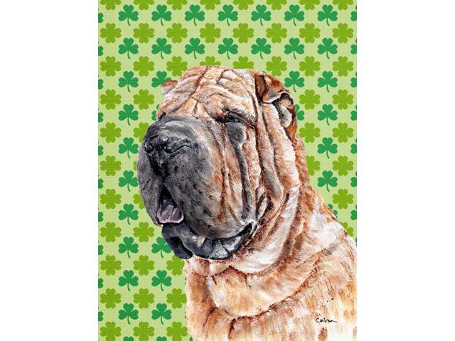 Shar Pei Lucky Shamrock St Patrick's Day Flag Garden Size SC9719GF