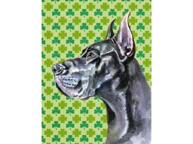 Black Great Dane St Patrick's Day Shamrock Flag Garden Size LH9571GF