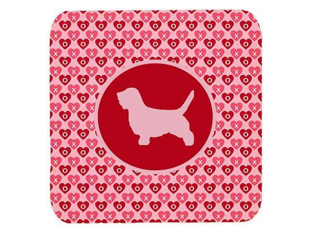 Set of 4 Petit Basset Griffon Vendeen Valentine Hearts Foam Coasters