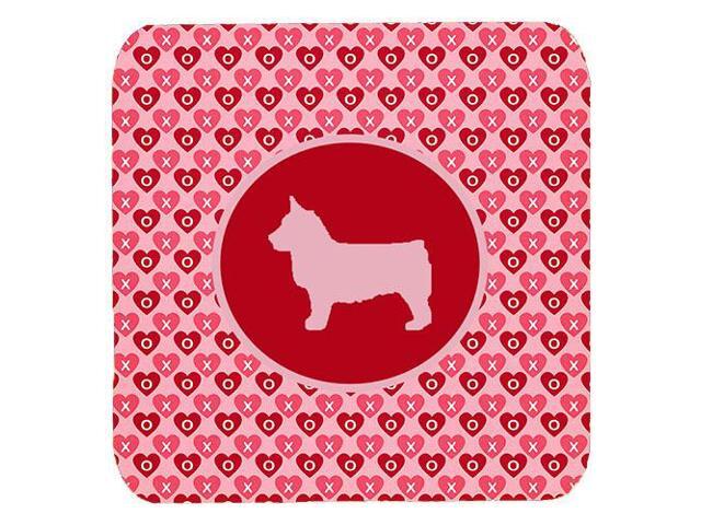 Set of 4 Swedish Vallhund Valentine Hearts Foam Coasters