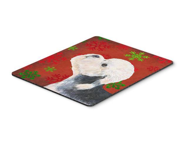 Dandie Dinmont Terrier Snowflakes Christmas Mouse Pad Hot Pad or Trivet