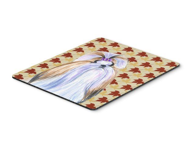 Shih Tzu Fall Leaves Portrait Mouse Pad Hot Pad or Trivet