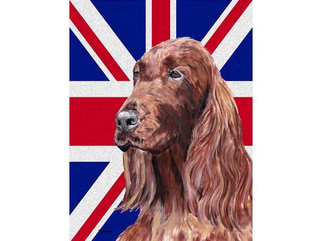 Irish Setter with Engish Union Jack British Flag Flag Garden Size SC9870GF