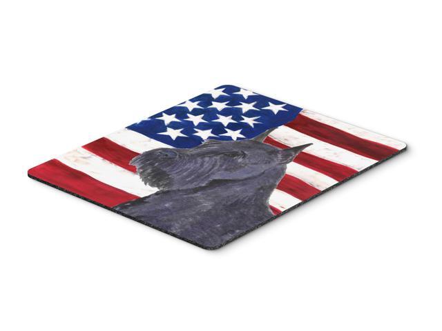 USA American Flag with Schnauzer Mouse Pad Hot Pad or Trivet