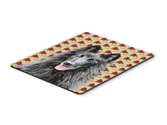 Belgian Sheepdog Fall Leaves Portrait Mouse Pad Hot Pad or Trivet