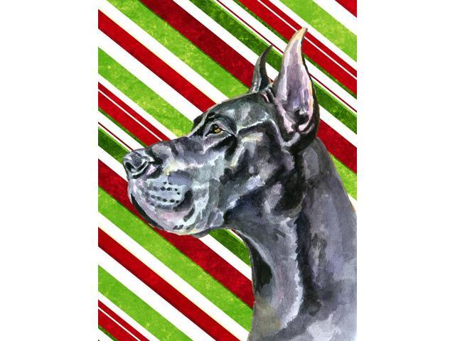 Black Great Dane Candy Cane Holiday Christmas Flag Garden Size LH9592GF